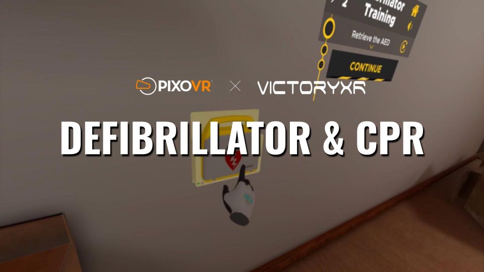 Defibrillator and CPR VR training title card