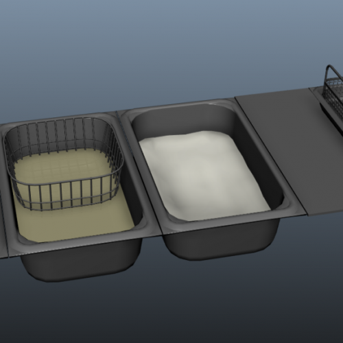 Fried chicken batter station