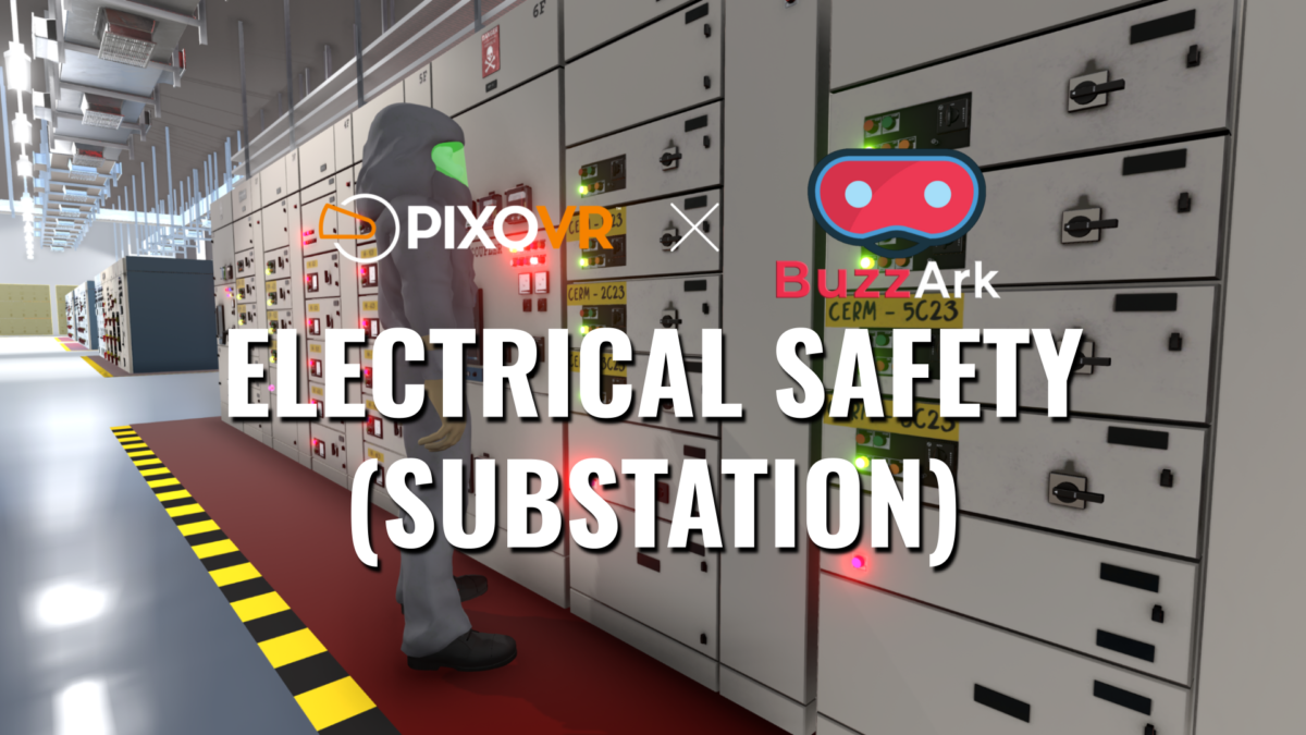 Simulated hazard worker working on an electrical panel