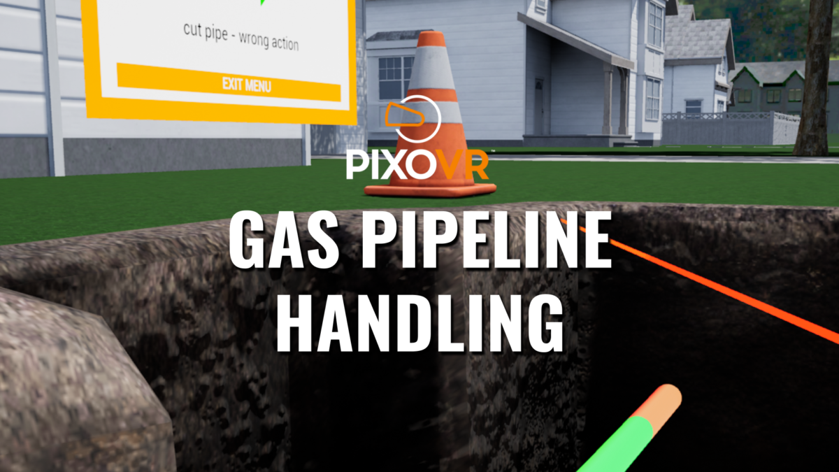 Simulated trench outside with gas lines