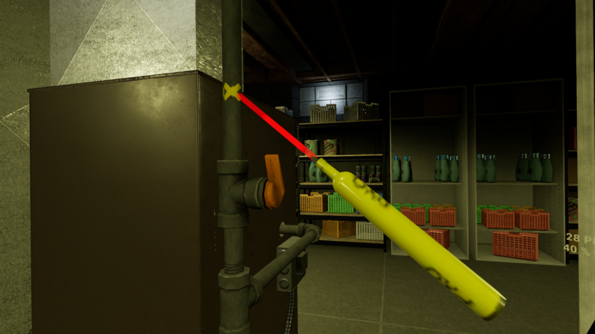 A worker testing for gas leaks in VR