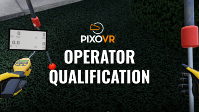 A worker testing a line in virtual reality