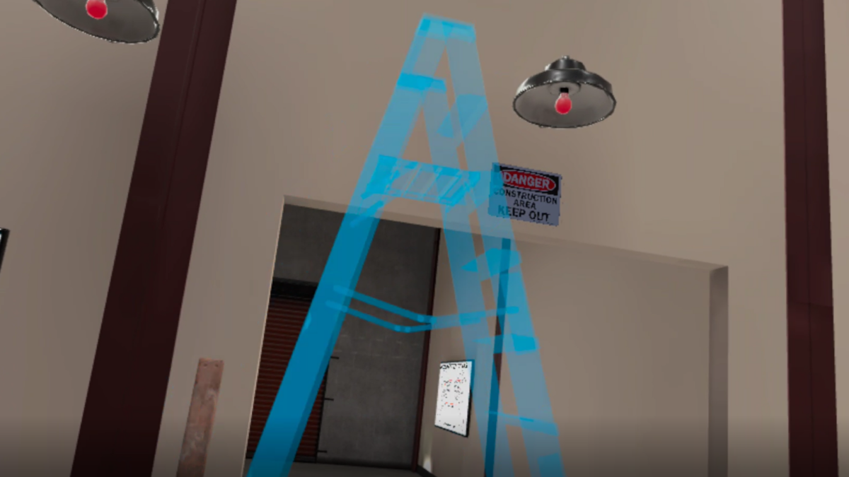 Ladder placement procedure in PIXO VR Ladder Safety Training
