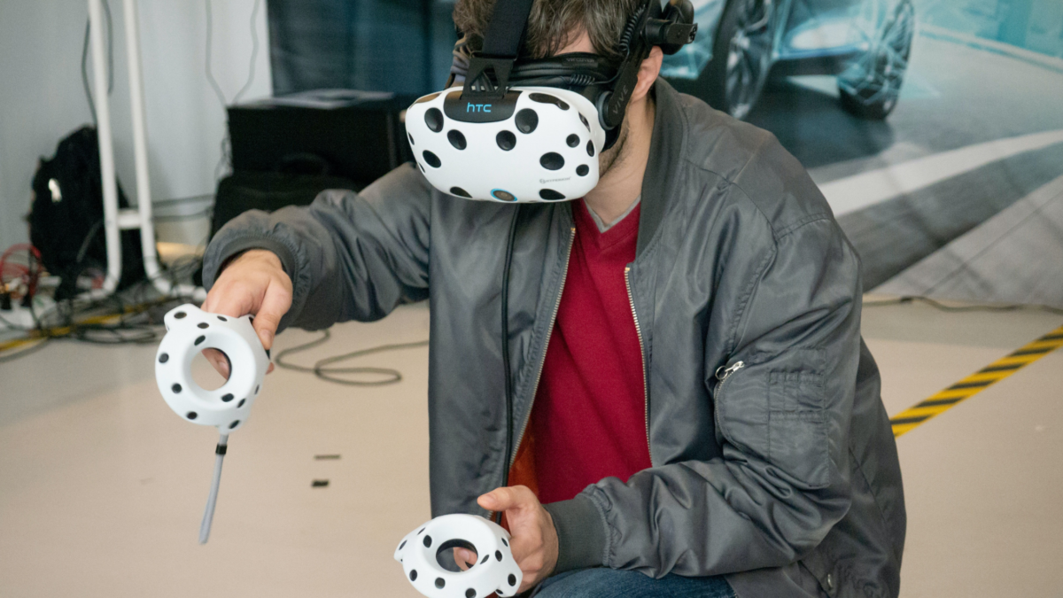 Someone using a VR headset